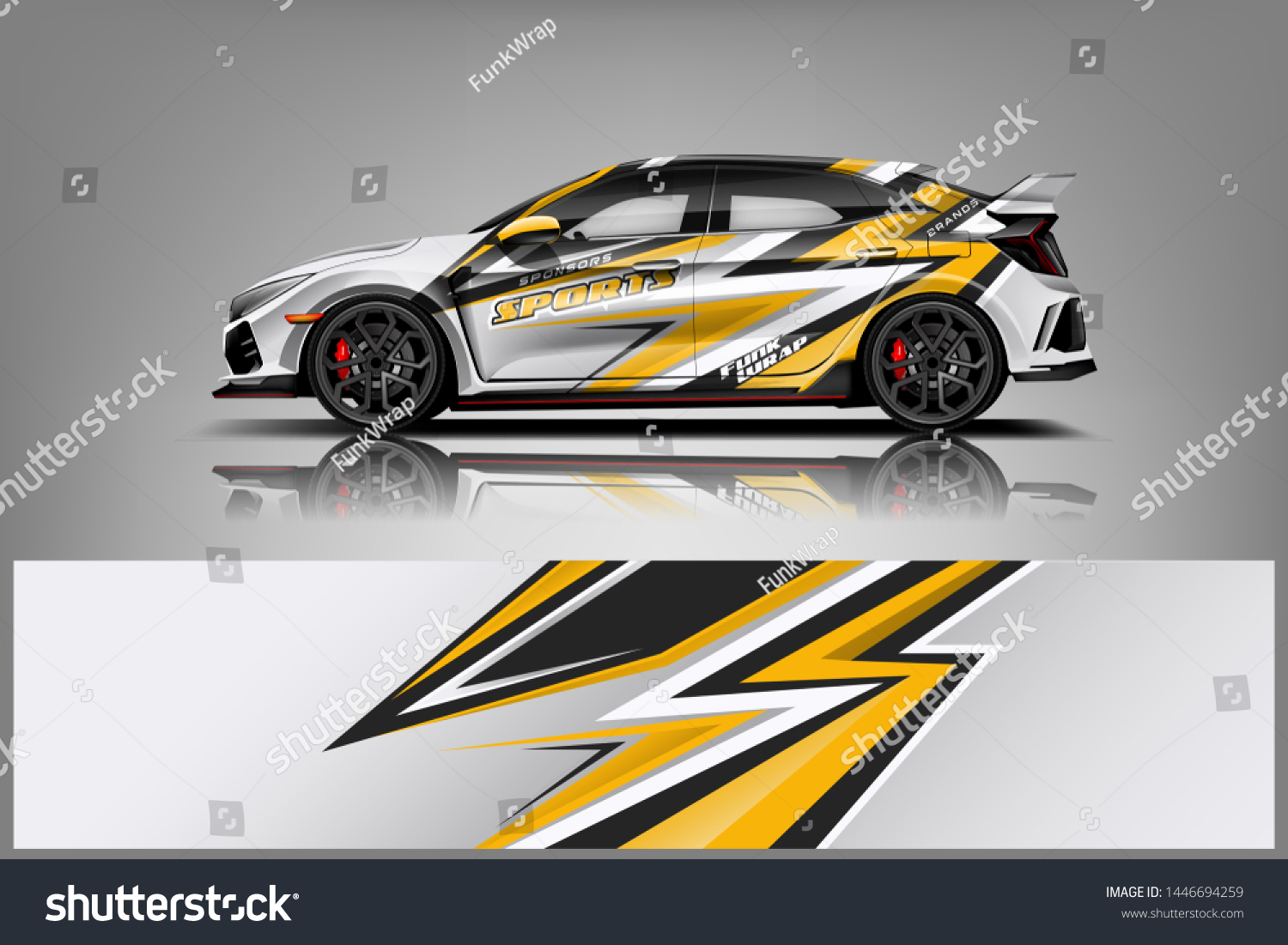 Car wrap design vector, truck and cargo van decal. Graphic abstract stripe racing background designs for vehicle, rally, race, adventure and car racing livery dekal