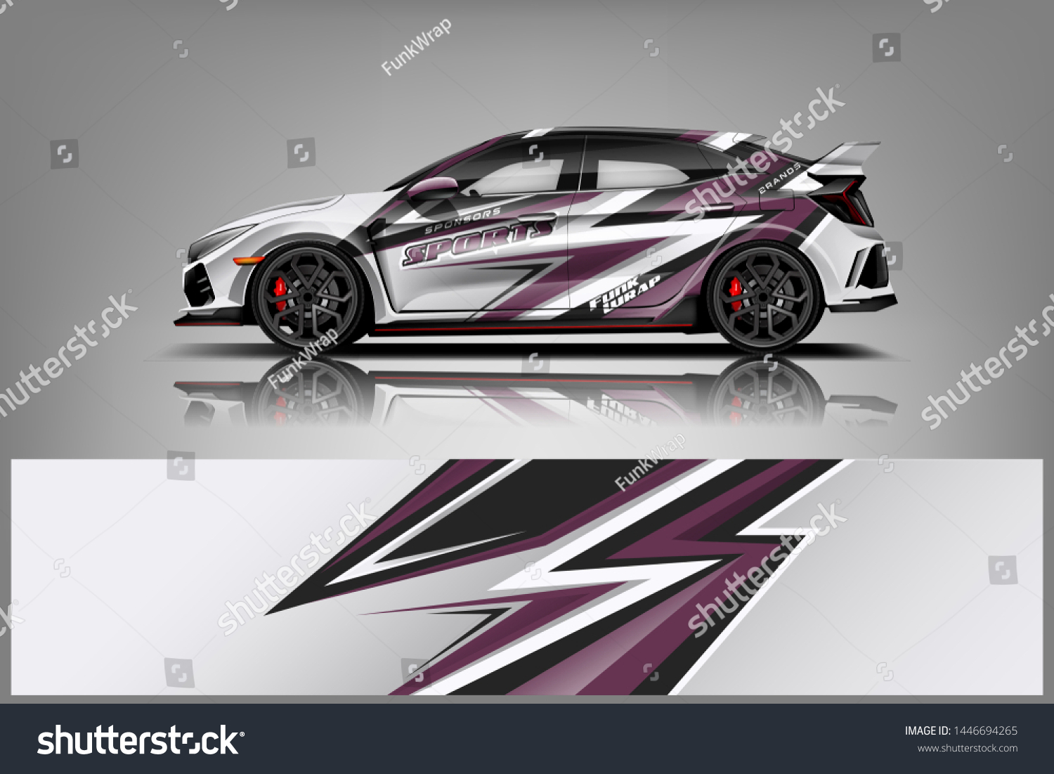 Car wrap design vector, truck and cargo van decal. Graphic abstract stripe racing background designs for vehicle, rally, race, adventure and car racing livery dekal