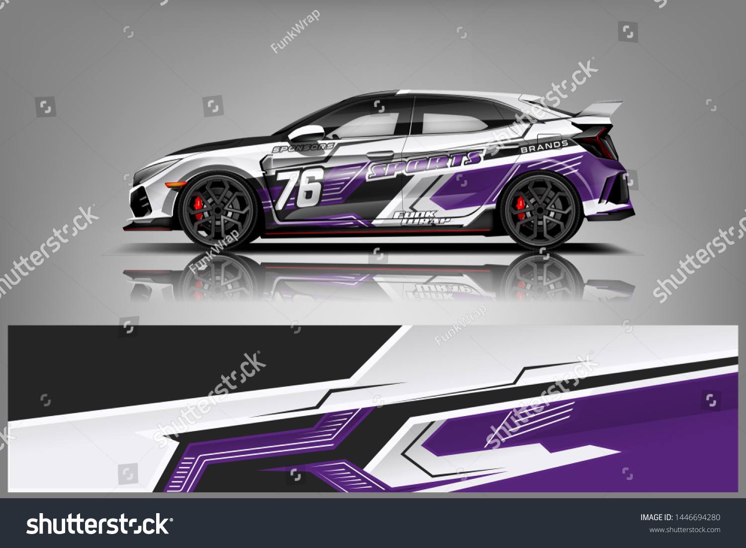 Car wrap design vector, truck and cargo van decal. Graphic abstract stripe racing background designs for vehicle, rally, race, adventure and car racing livery dekal