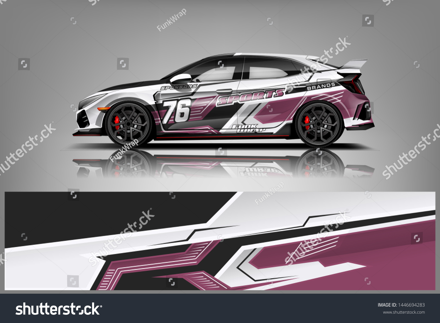 Car wrap design vector, truck and cargo van decal. Graphic abstract stripe racing background designs for vehicle, rally, race, adventure and car racing livery dekal
