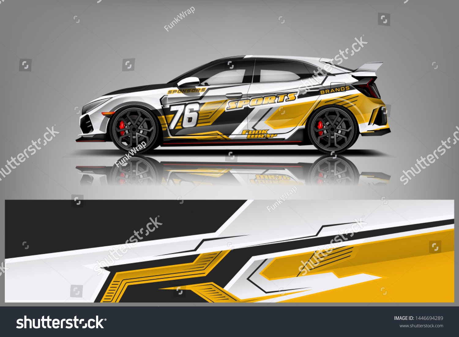Car wrap design vector, truck and cargo van decal. Graphic abstract stripe racing background designs for vehicle, rally, race, adventure and car racing livery dekal