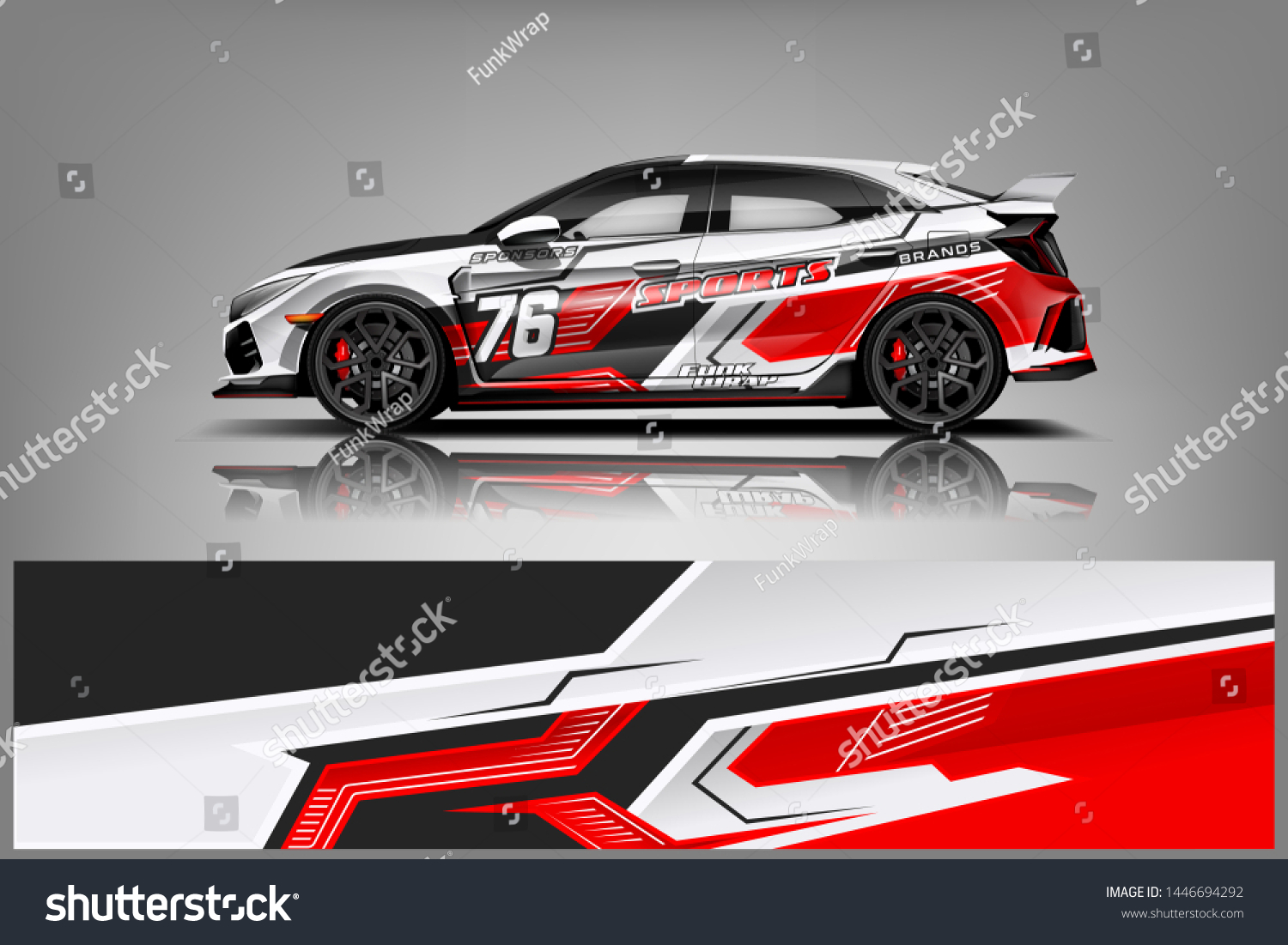 Car wrap design vector, truck and cargo van decal. Graphic abstract stripe racing background designs for vehicle, rally, race, adventure and car racing livery dekal