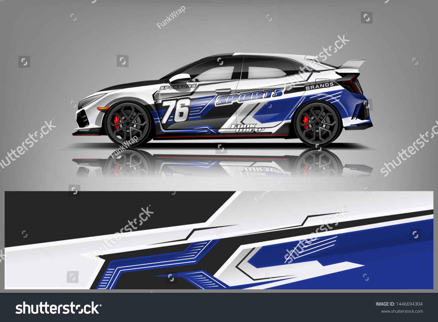 Car wrap design vector, truck and cargo van decal. Graphic abstract stripe racing background designs for vehicle, rally, race, adventure and car racing livery dekal