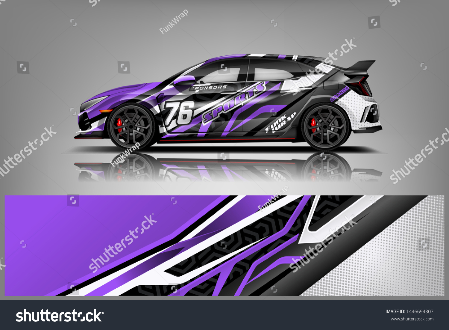 Car wrap design vector, truck and cargo van decal. Graphic abstract stripe racing background designs for vehicle, rally, race, adventure and car racing livery dekal