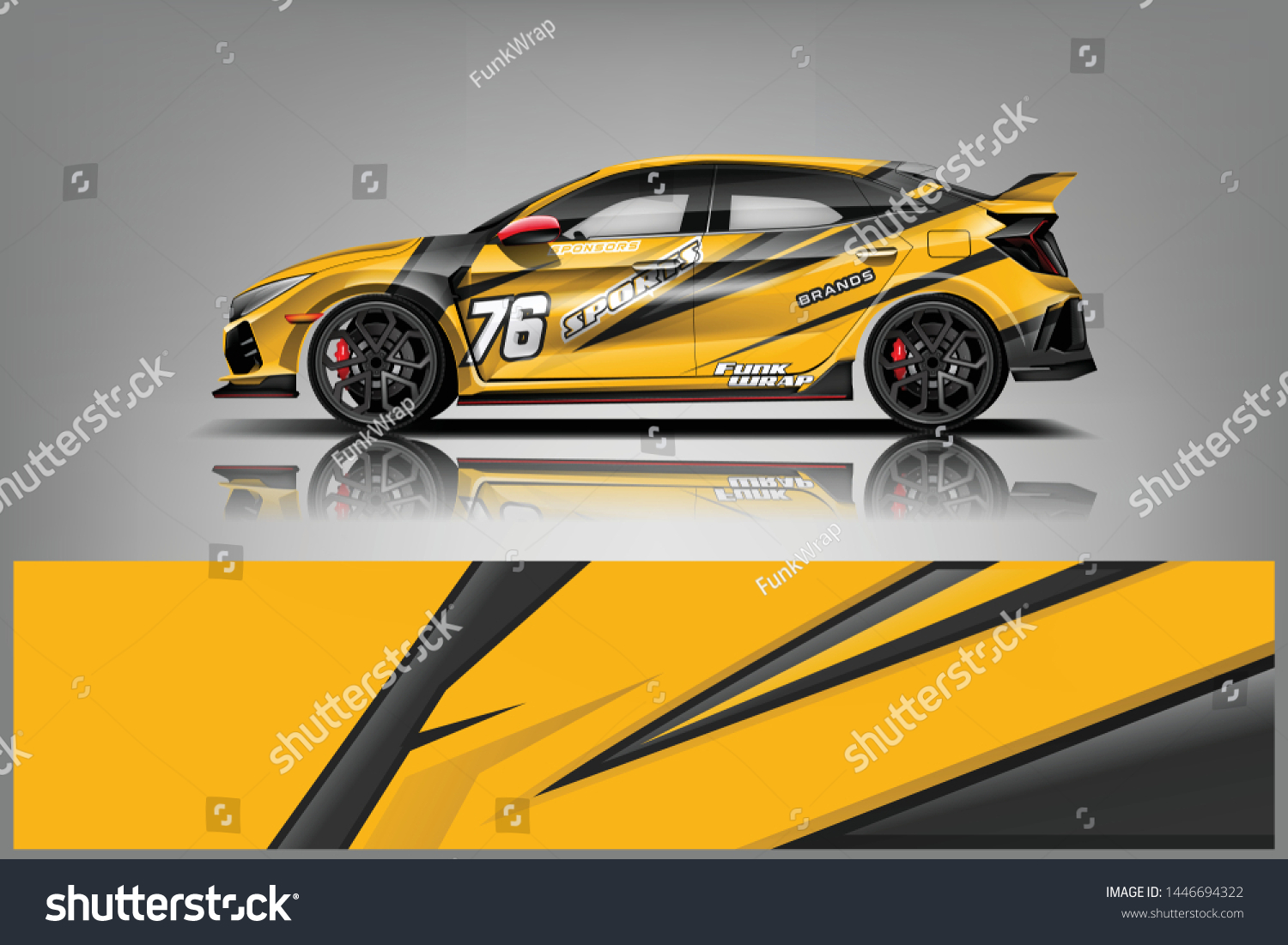 Car wrap design vector, truck and cargo van decal. Graphic abstract stripe racing background designs for vehicle, rally, race, adventure and car racing livery dekal