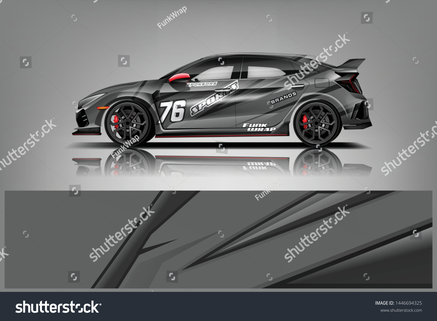 Car wrap design vector, truck and cargo van decal. Graphic abstract stripe racing background designs for vehicle, rally, race, adventure and car racing livery dekal