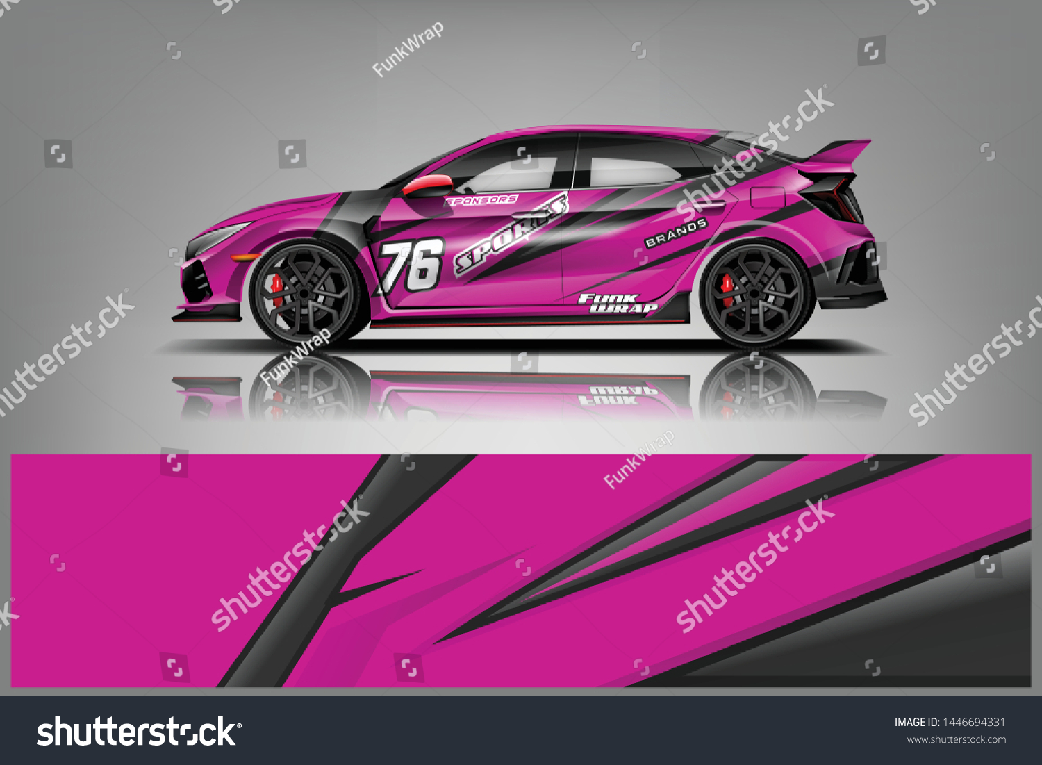 Car wrap design vector, truck and cargo van decal. Graphic abstract stripe racing background designs for vehicle, rally, race, adventure and car racing livery dekal