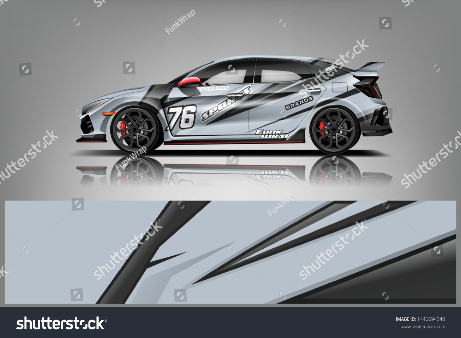 Car wrap design vector, truck and cargo van decal. Graphic abstract stripe racing background designs for vehicle, rally, race, adventure and car racing livery dekal