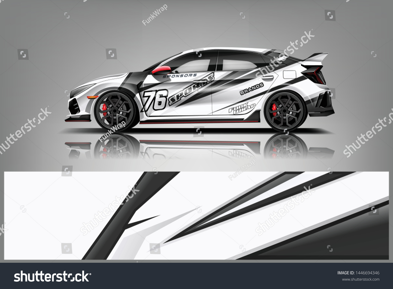 Car wrap design vector, truck and cargo van decal. Graphic abstract stripe racing background designs for vehicle, rally, race, adventure and car racing livery dekal