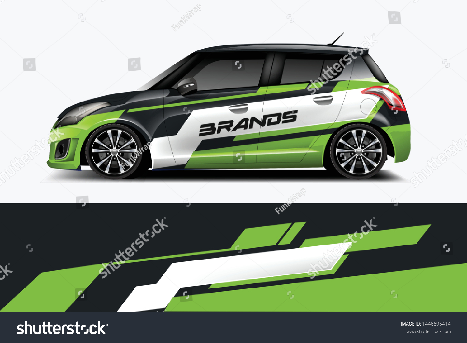 Car decal wrap design vector. Graphic abstract stripe racing background kit designs for vehicle, race car, rally, adventure and livery