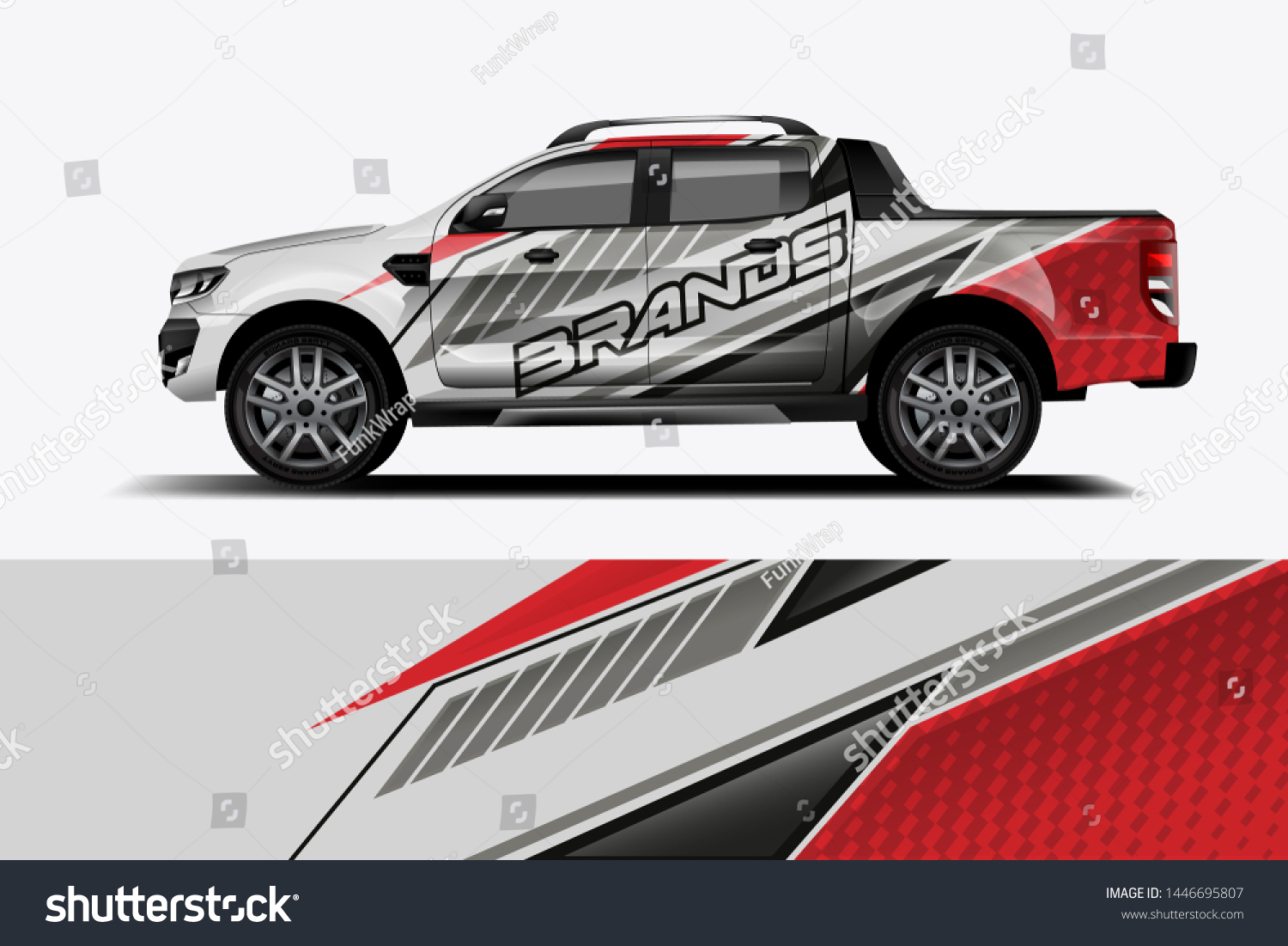 Truck decal wrap design vector. Graphic abstract stripe racing background kit designs for vehicle, race car, rally, adventure and livery - Vector dekal