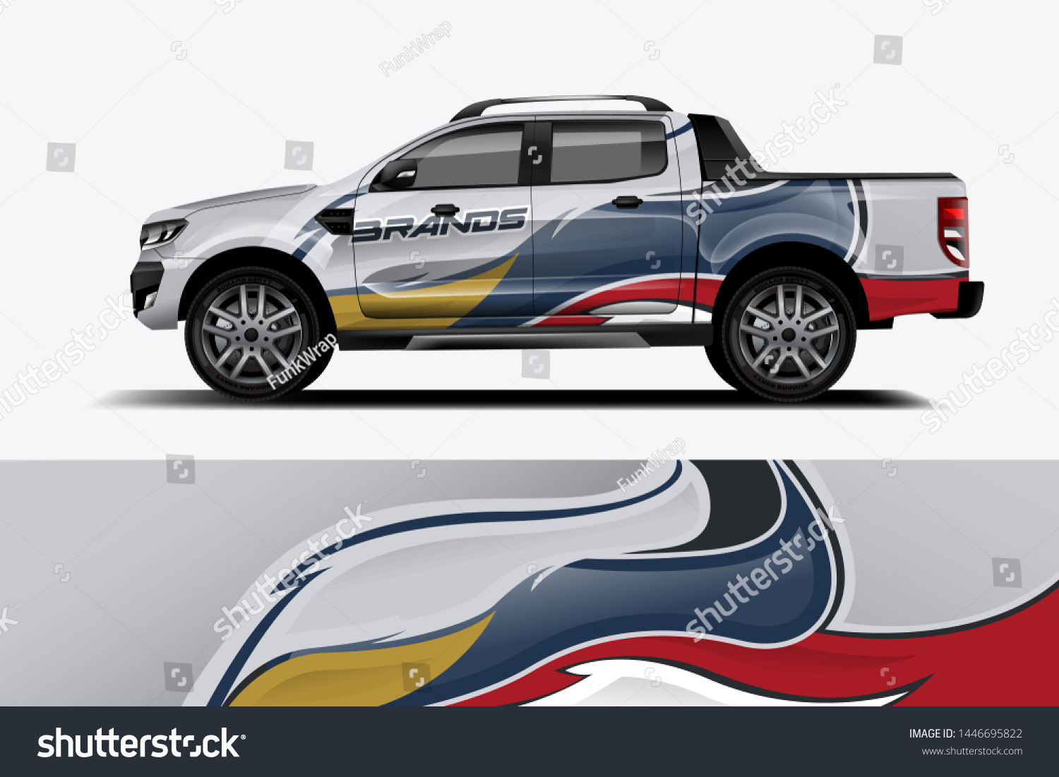 Truck decal wrap design vector. Graphic abstract stripe racing background kit designs for vehicle, race car, rally, adventure and livery - Vector dekal