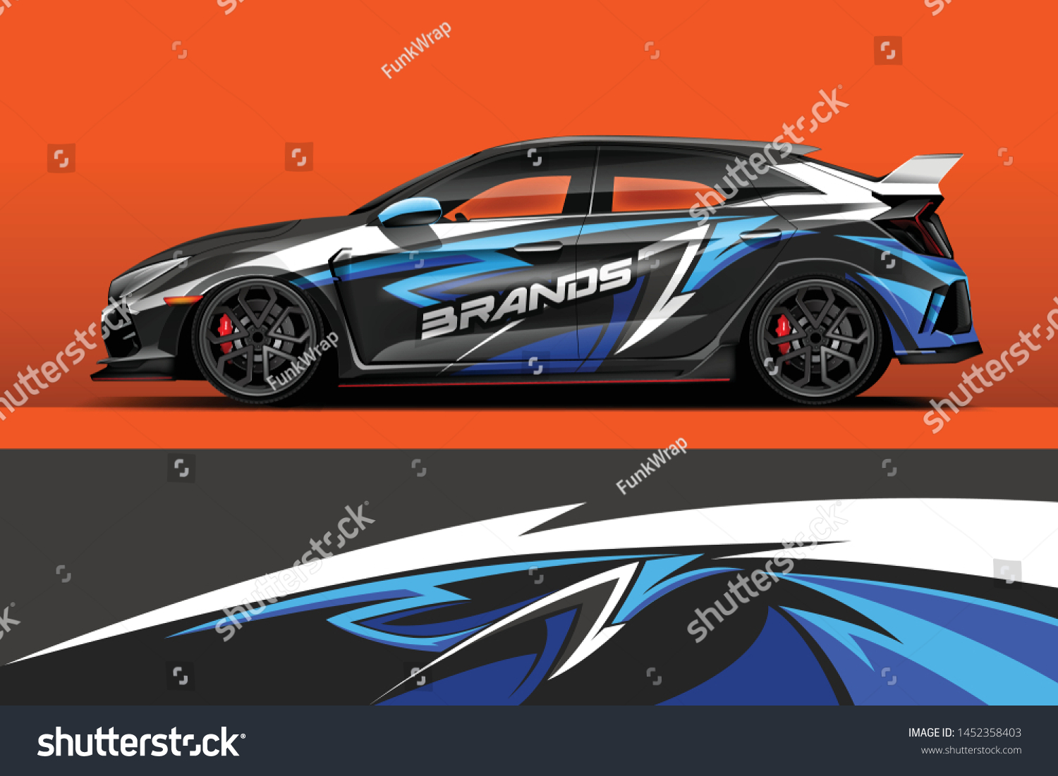 Car wrap design vector, truck and cargo van decal. Graphic abstract stripe racing background designs for vehicle, rally, race, adventure and car racing livery.