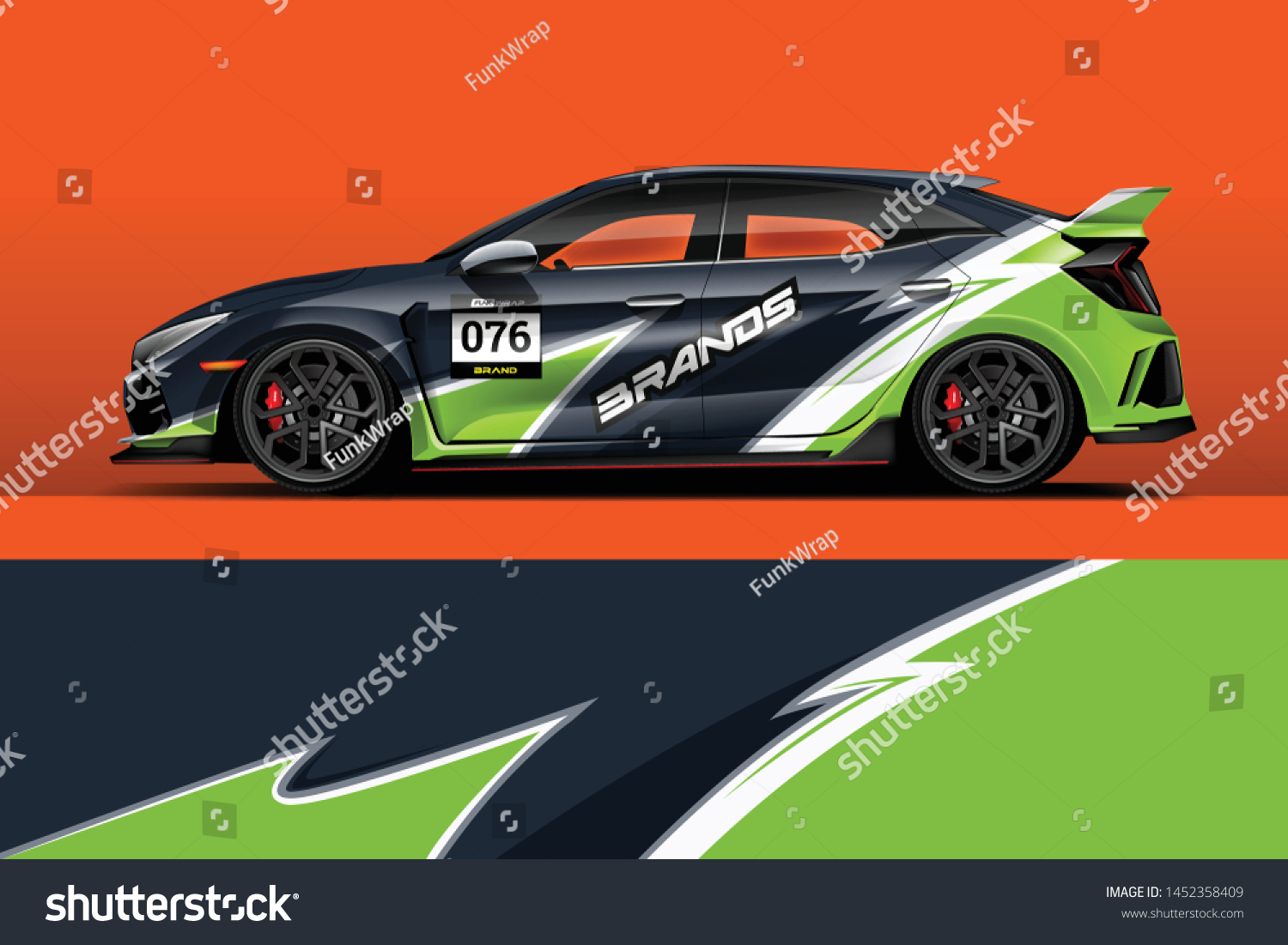 Car wrap design vector, truck and cargo van decal. Graphic abstract stripe racing background designs for vehicle, rally, race, adventure and car racing livery.
