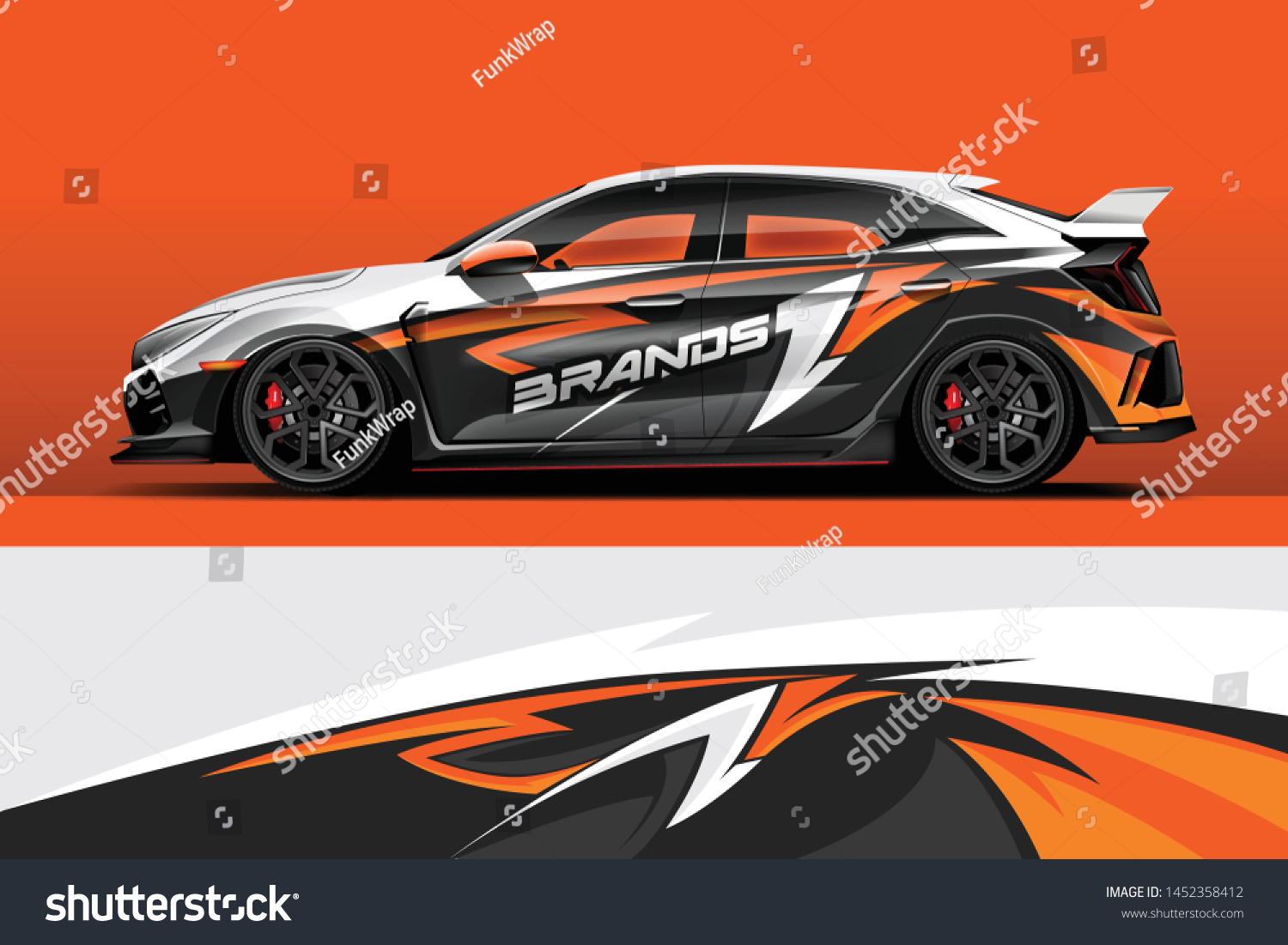 Car wrap design vector, truck and cargo van decal. Graphic abstract stripe racing background designs for vehicle, rally, race, adventure and car racing livery.