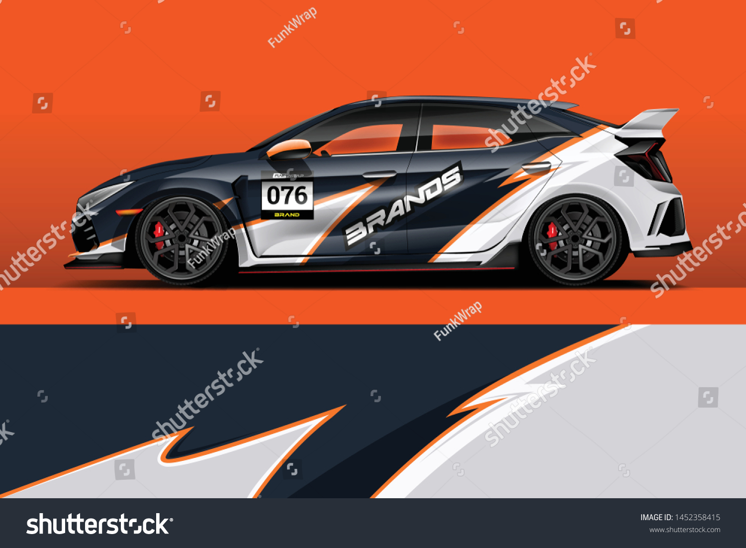 Car wrap design vector, truck and cargo van decal. Graphic abstract stripe racing background designs for vehicle, rally, race, adventure and car racing livery.