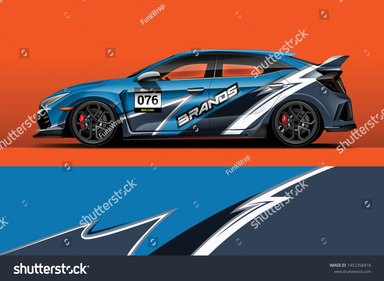 Car wrap design vector, truck and cargo van decal. Graphic abstract stripe racing background designs for vehicle, rally, race, adventure and car racing livery.