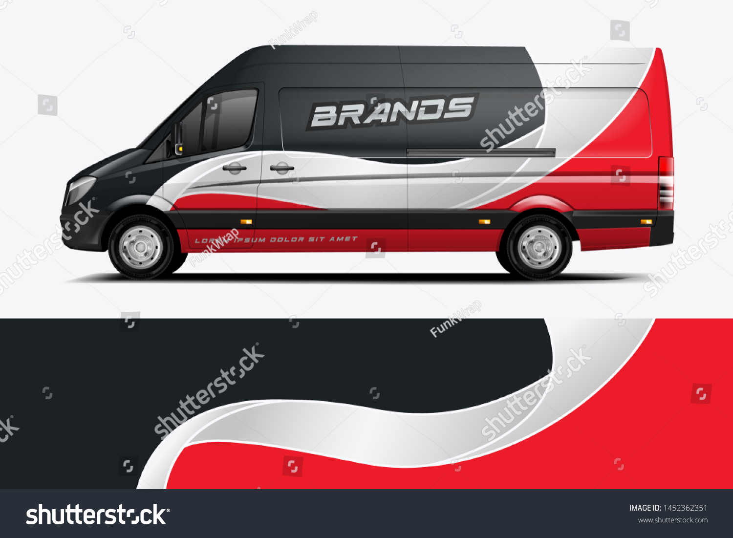 Car wrap design vector, truck and cargo van decal. Graphic abstract stripe racing background designs for vehicle, rally, race, adventure and car racing livery dekal