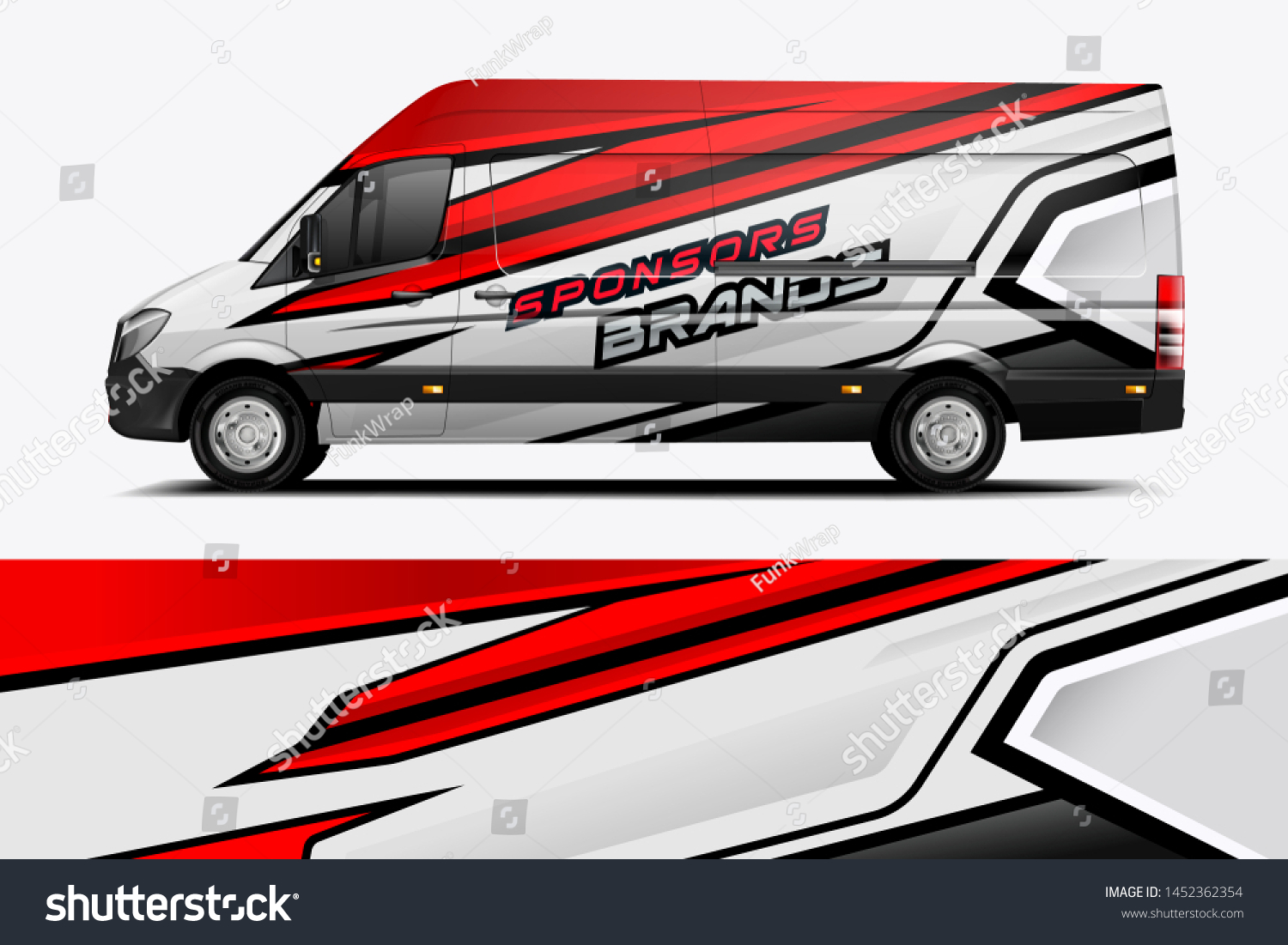 Car wrap design vector, truck and cargo van decal. Graphic abstract stripe racing background designs for vehicle, rally, race, adventure and car racing livery dekal