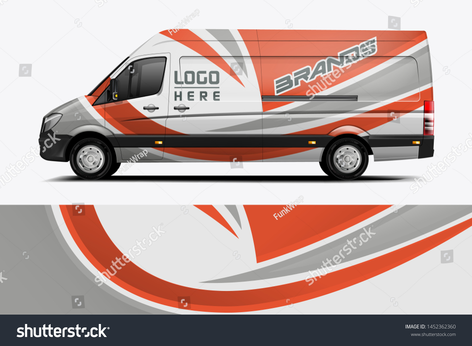 Car wrap design vector, truck and cargo van decal. Graphic abstract stripe racing background designs for vehicle, rally, race, adventure and car racing livery dekal