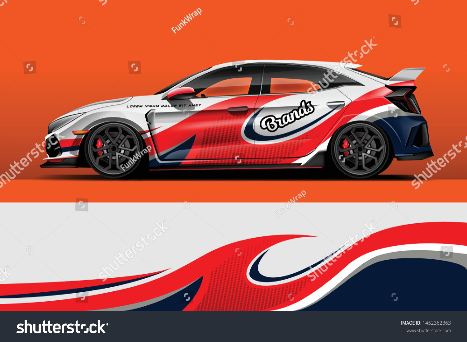 Car wrap design vector, truck and cargo van decal. Graphic abstract stripe racing background designs for vehicle, rally, race, adventure and car racing livery.