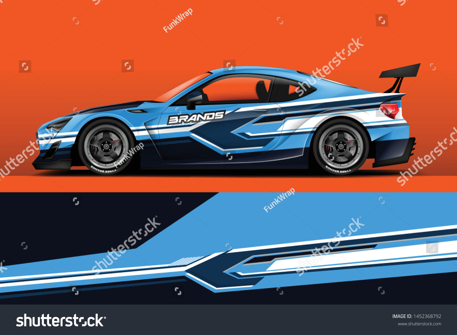 Car wrap design vector, truck and cargo van decal. Graphic abstract stripe racing background designs for vehicle, rally, race, adventure and car racing livery. - Vector