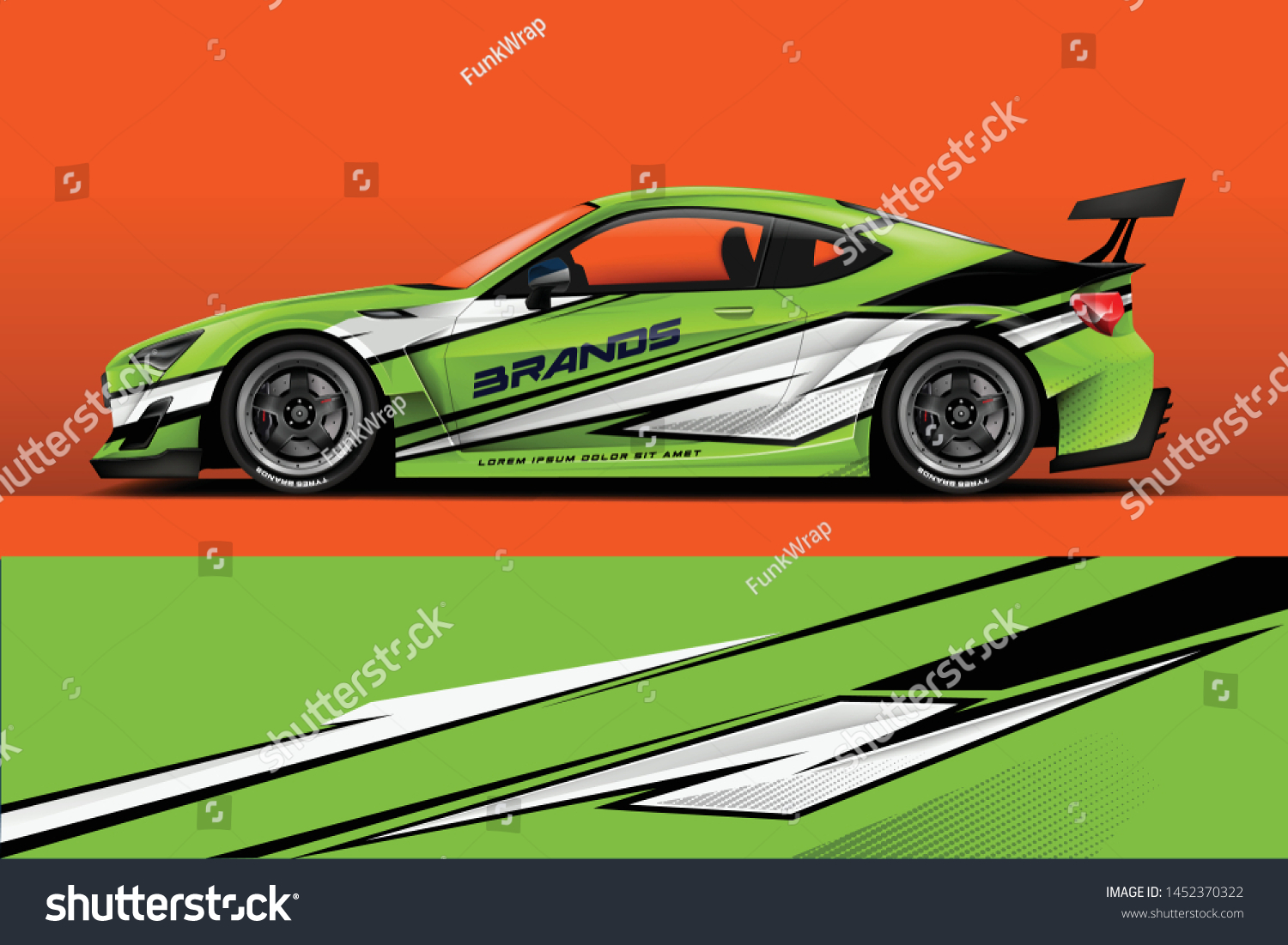 Car wrap design vector, truck and cargo van decal. Graphic abstract stripe racing background designs for vehicle, rally, race, adventure and car racing livery. - Vector