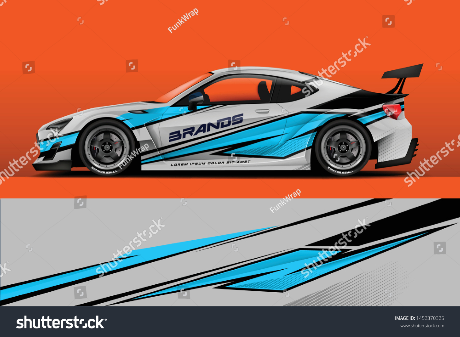 Car wrap design vector, truck and cargo van decal. Graphic abstract stripe racing background designs for vehicle, rally, race, adventure and car racing livery. - Vector
