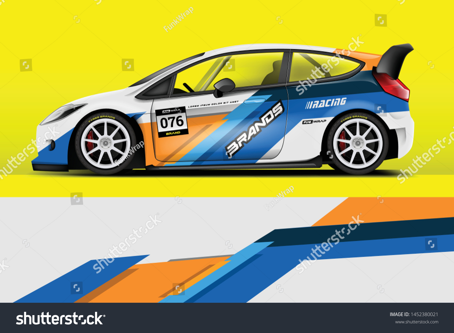 Car decal wrap design vector. Graphic abstract stripe racing background kit designs for vehicle, race car, rally, adventure and livery