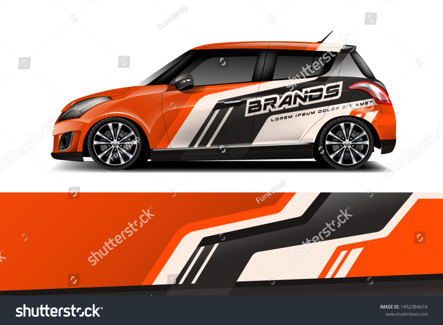 Car wrap graphic racing abstract strip and background for car wrap and vinyl sticker dekal