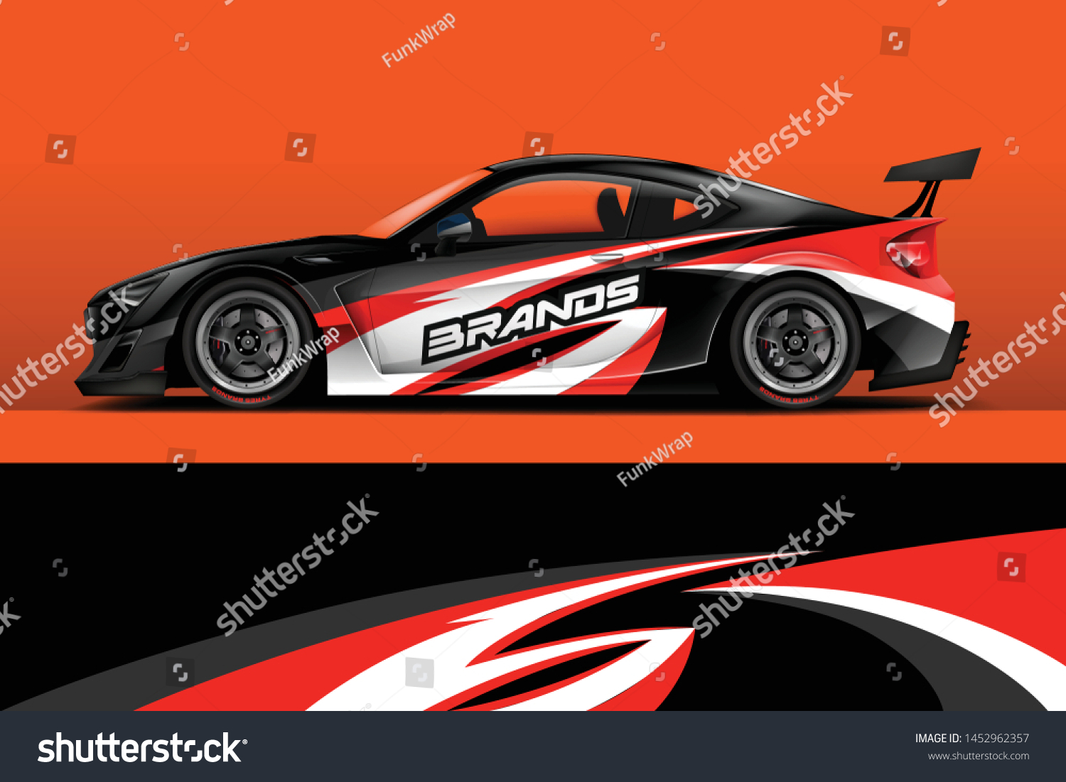 Car wrap design vector, truck and cargo van decal. Graphic abstract stripe racing background designs for vehicle, rally, race, adventure and car racing livery