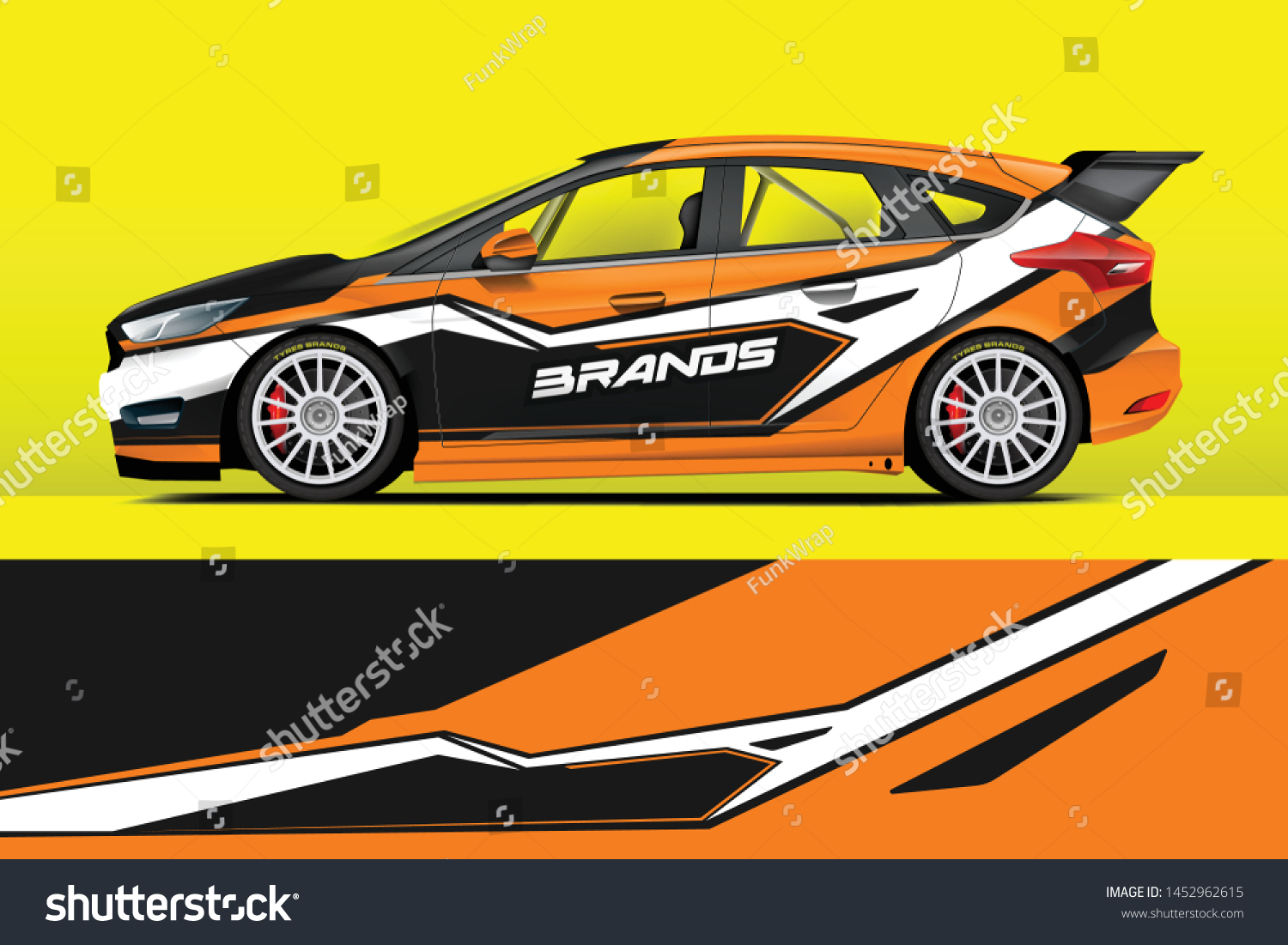 Car decal sticker wrap design vector. Graphic abstract stripe racing background kit designs for vehicle, race car, rally, adventure and livery