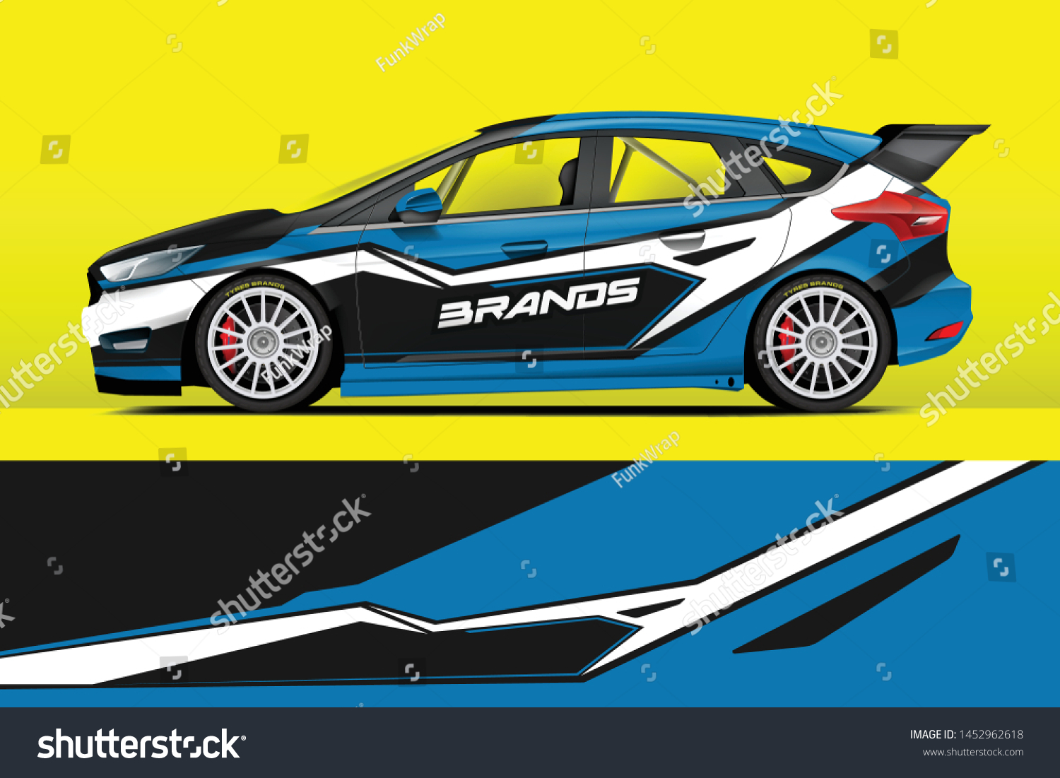 Car decal sticker wrap design vector. Graphic abstract stripe racing background kit designs for vehicle, race car, rally, adventure and livery