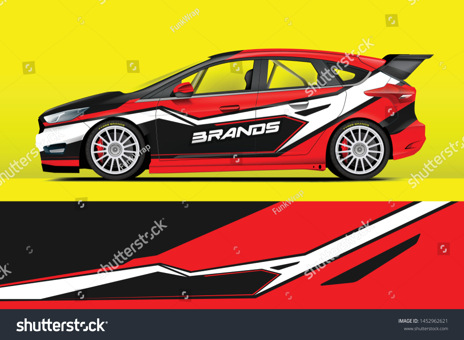 Car decal sticker wrap design vector. Graphic abstract stripe racing background kit designs for vehicle, race car, rally, adventure and livery