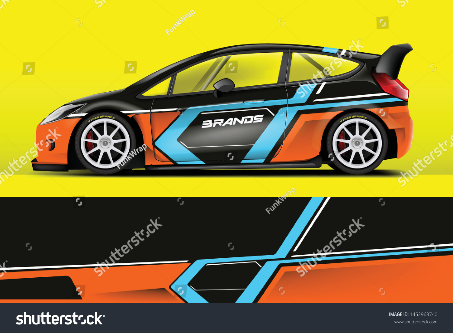 Car decal wrap design vector. Graphic abstract stripe racing background kit designs for vehicle, race car, rally, adventure and livery