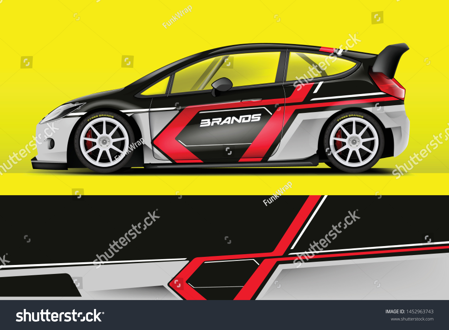 Car decal wrap design vector. Graphic abstract stripe racing background kit designs for vehicle, race car, rally, adventure and livery
