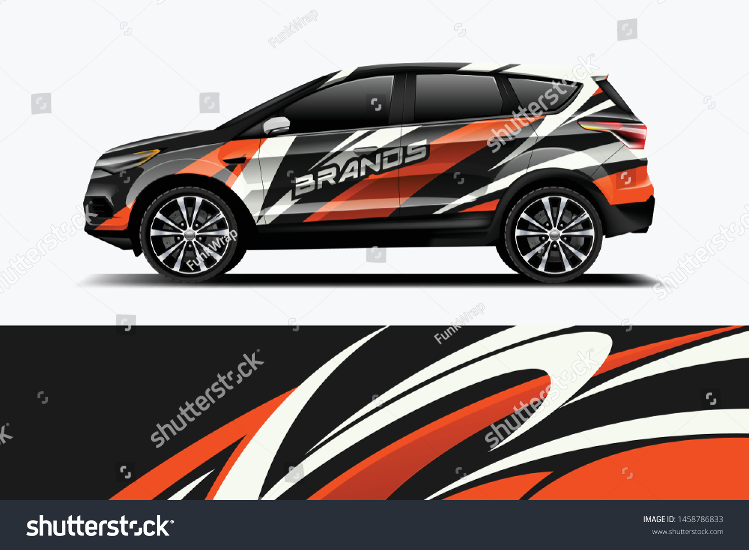 Company branding Car decal wrap design vector. Graphic abstract stripe racing background kit designs company car dekal