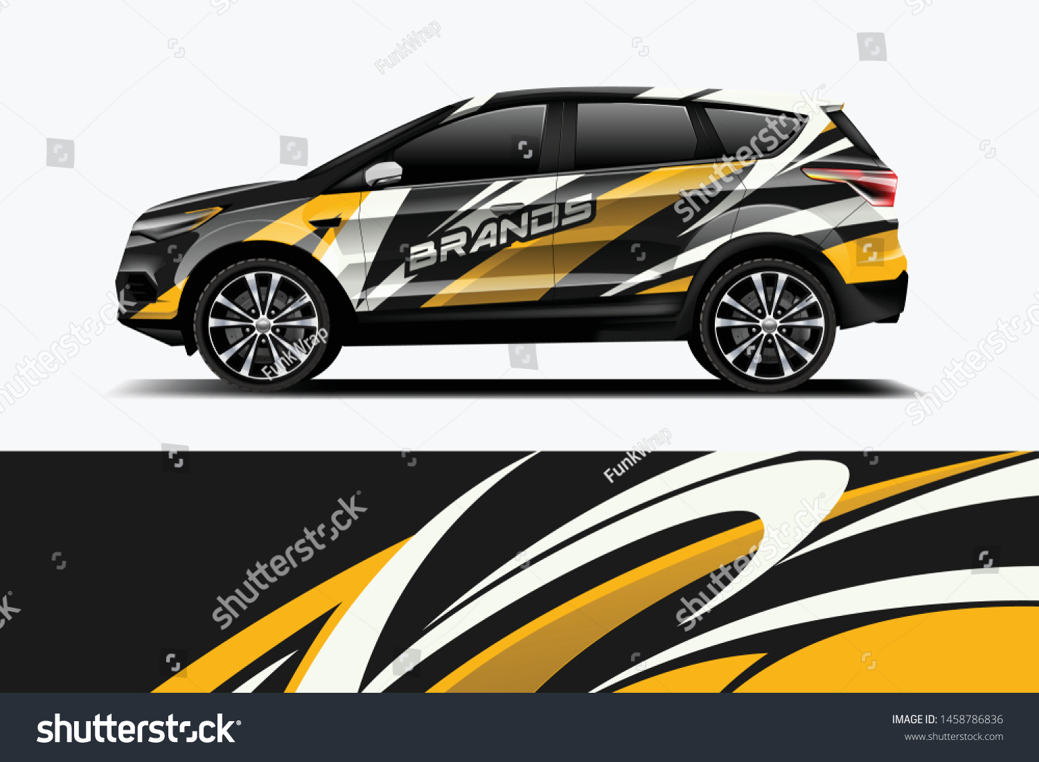 Company branding Car decal wrap design vector. Graphic abstract stripe racing background kit designs company car dekal
