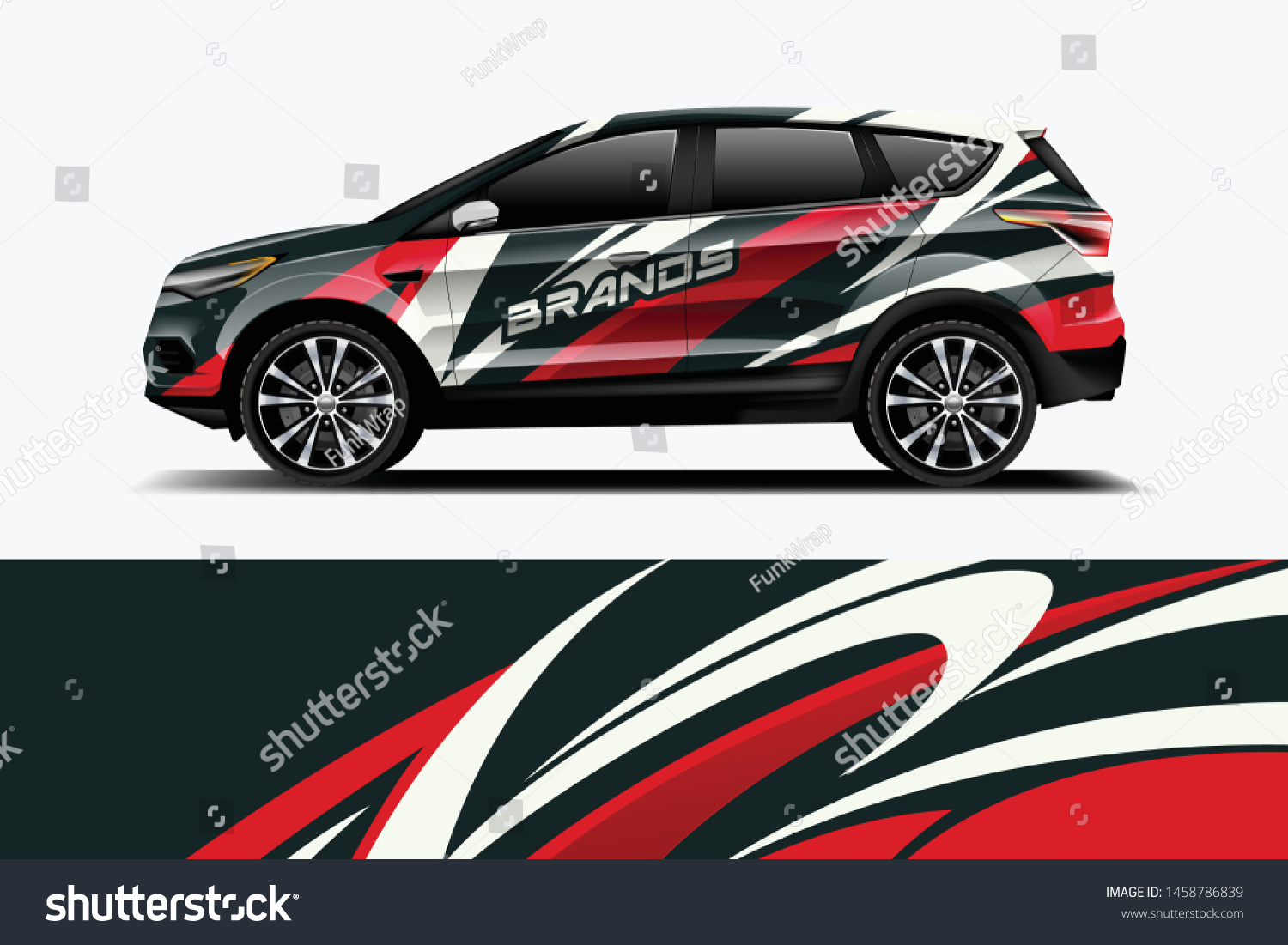 Company branding Car decal wrap design vector. Graphic abstract stripe racing background kit designs company car dekal