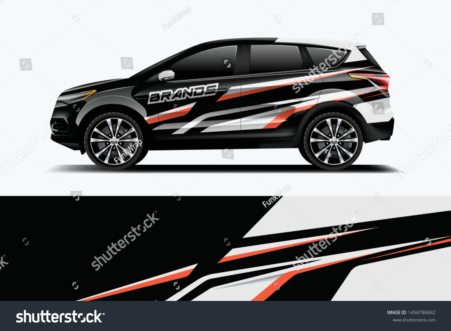 Company branding Car decal wrap design vector. Graphic abstract stripe racing background kit designs company car dekal