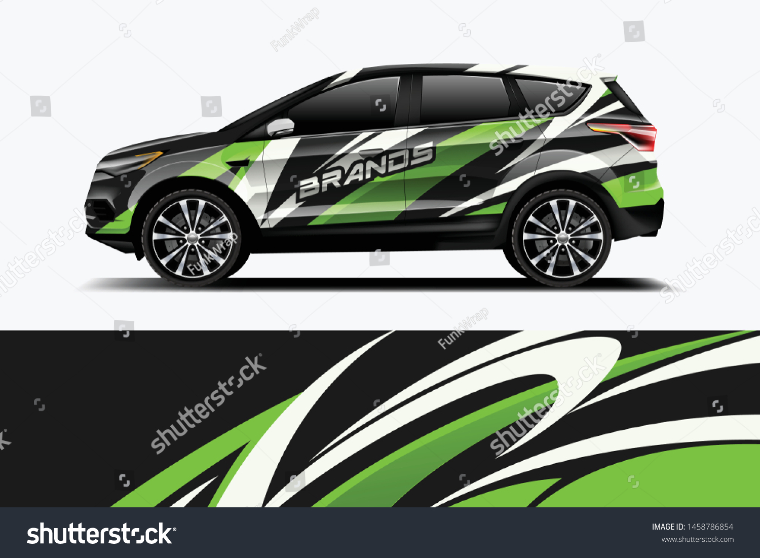 Company branding Car decal wrap design vector. Graphic abstract stripe racing background kit designs company car dekal