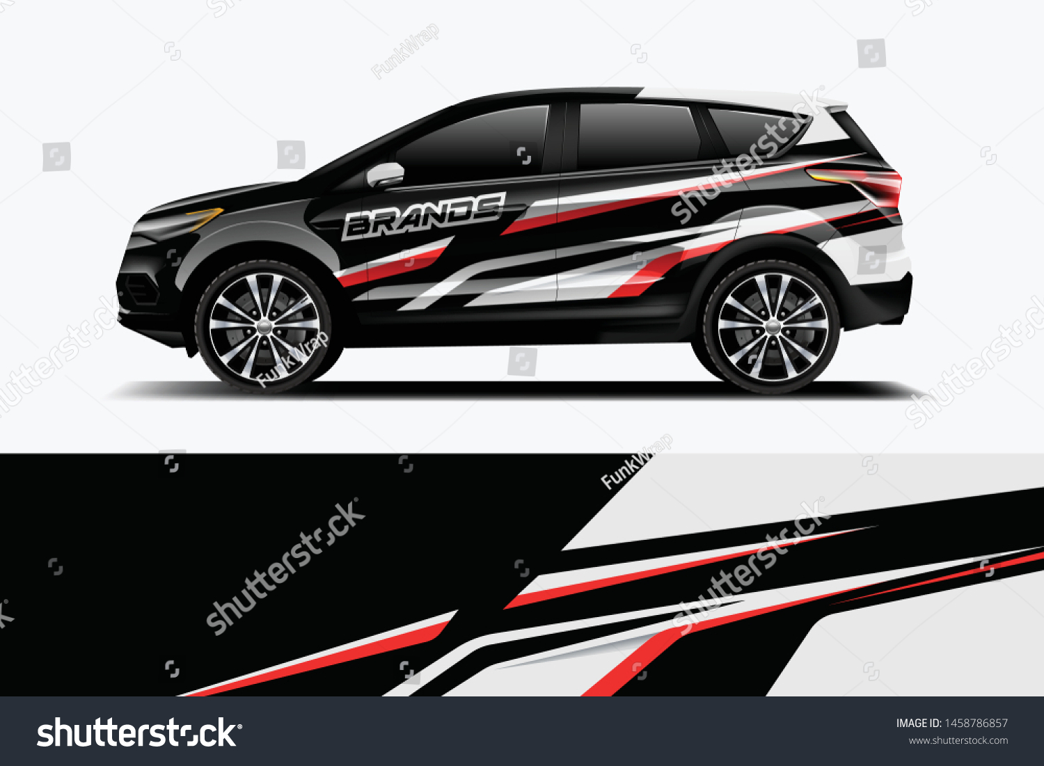 Company branding Car decal wrap design vector. Graphic abstract stripe racing background kit designs company car dekal
