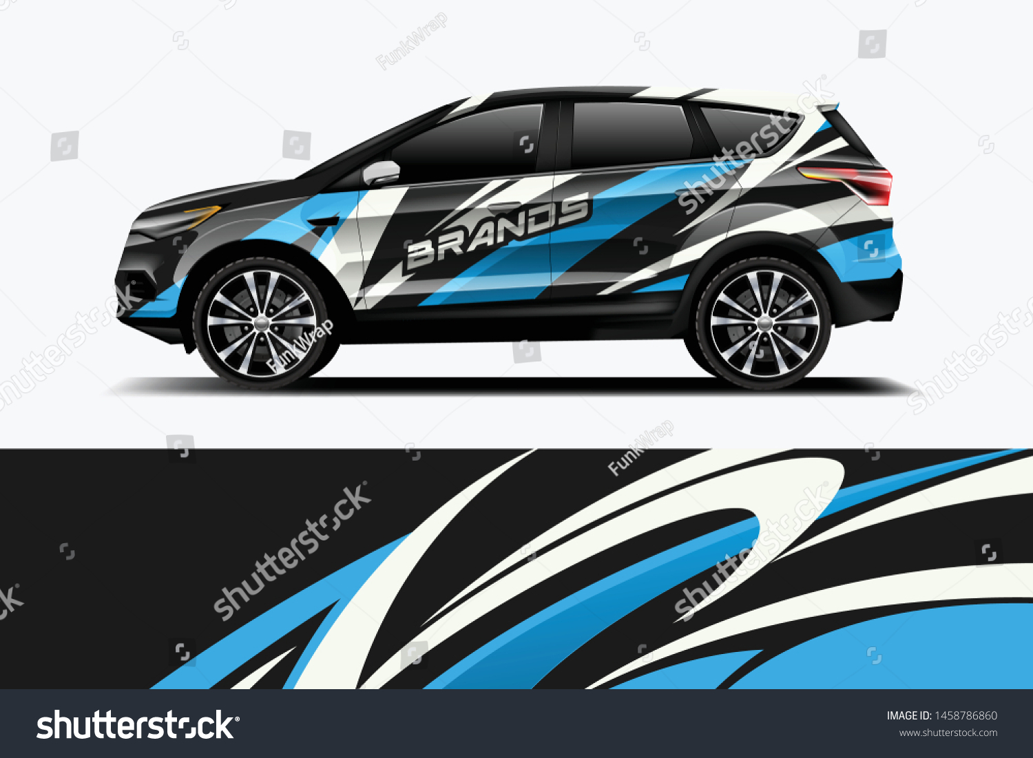Company branding Car decal wrap design vector. Graphic abstract stripe racing background kit designs company car dekal