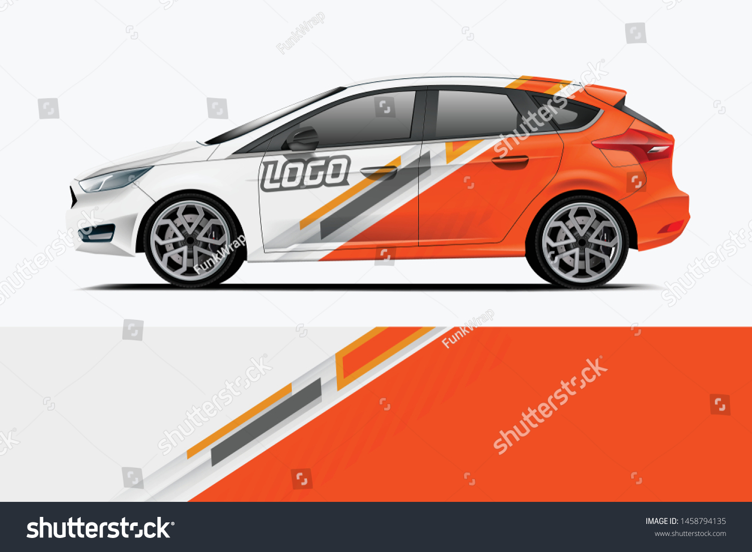 Company branding Car decal wrap design vector. Graphic abstract stripe racing background kit designs company car dekal