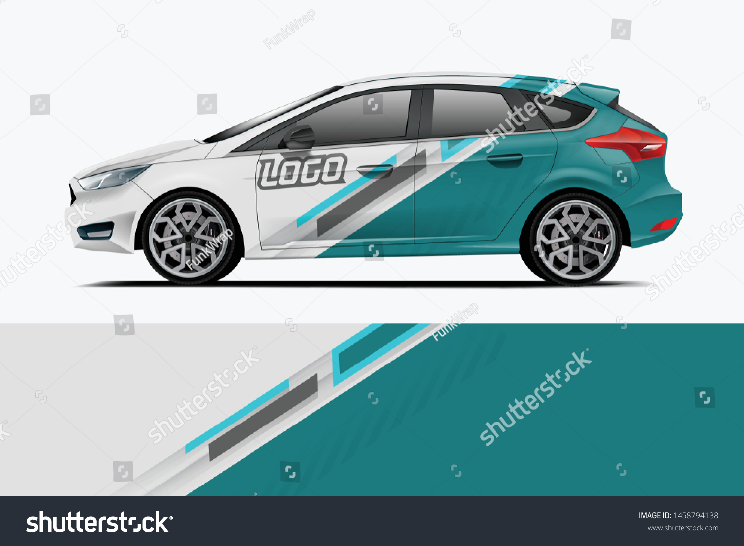 Company branding Car decal wrap design vector. Graphic abstract stripe racing background kit designs company car dekal