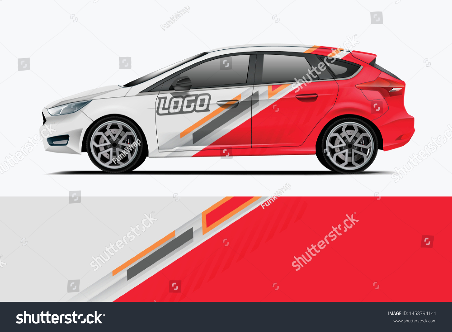 Company branding Car decal wrap design vector. Graphic abstract stripe racing background kit designs company car dekal