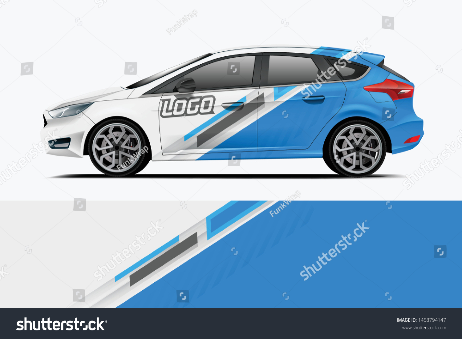 Company branding Car decal wrap design vector. Graphic abstract stripe racing background kit designs company car dekal