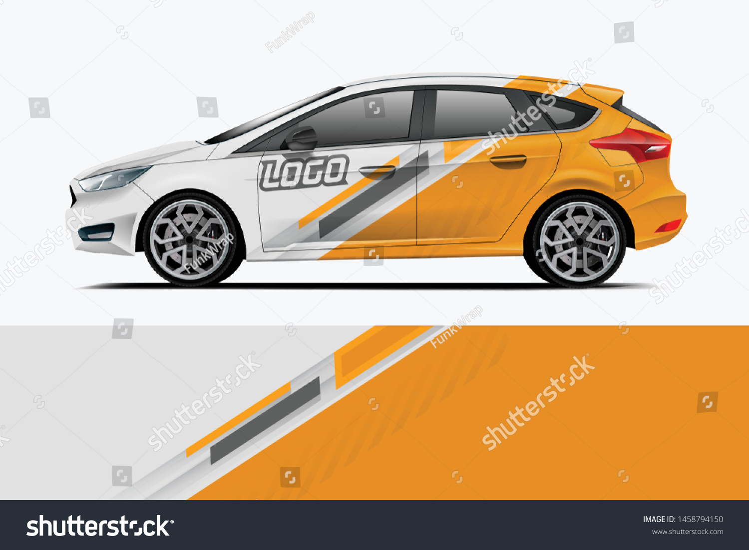 Company branding Car decal wrap design vector. Graphic abstract stripe racing background kit designs company car dekal
