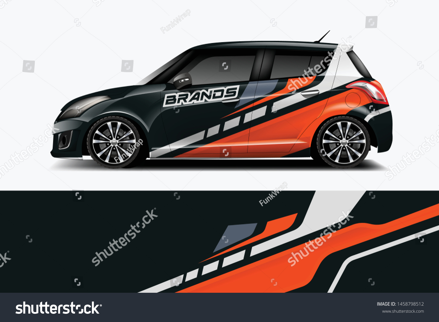 Car wrap graphic racing abstract strip and background for car wrap and vinyl sticker dekal