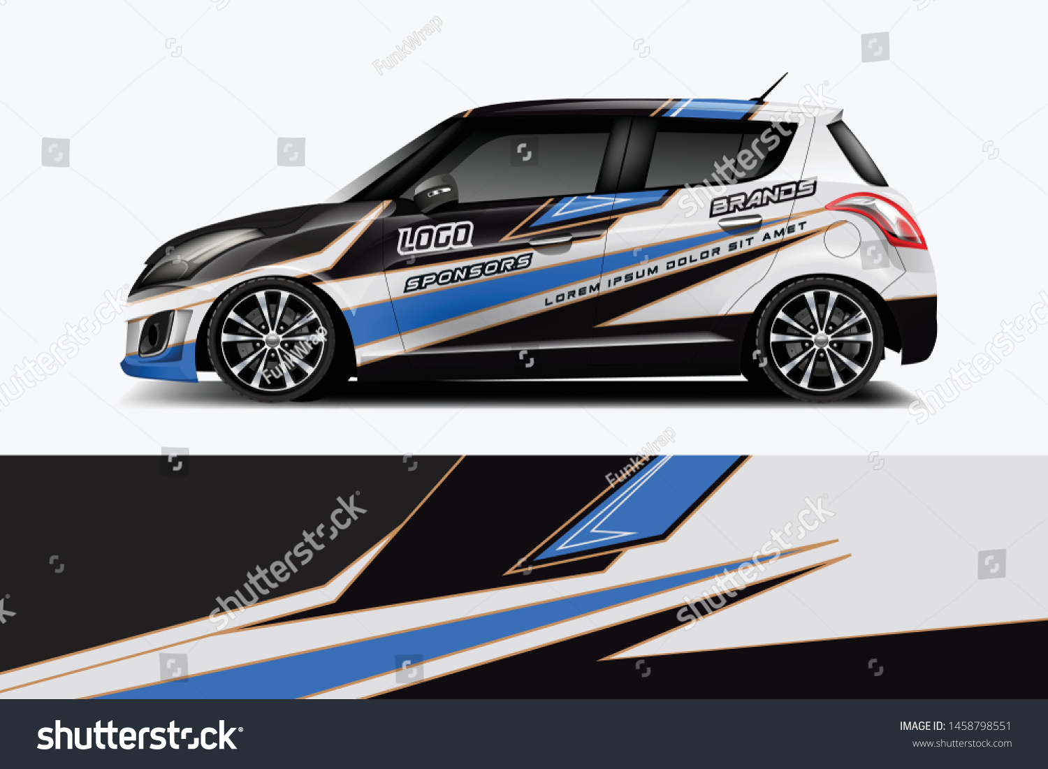 Car wrap graphic racing abstract strip and background for car wrap and vinyl sticker dekal